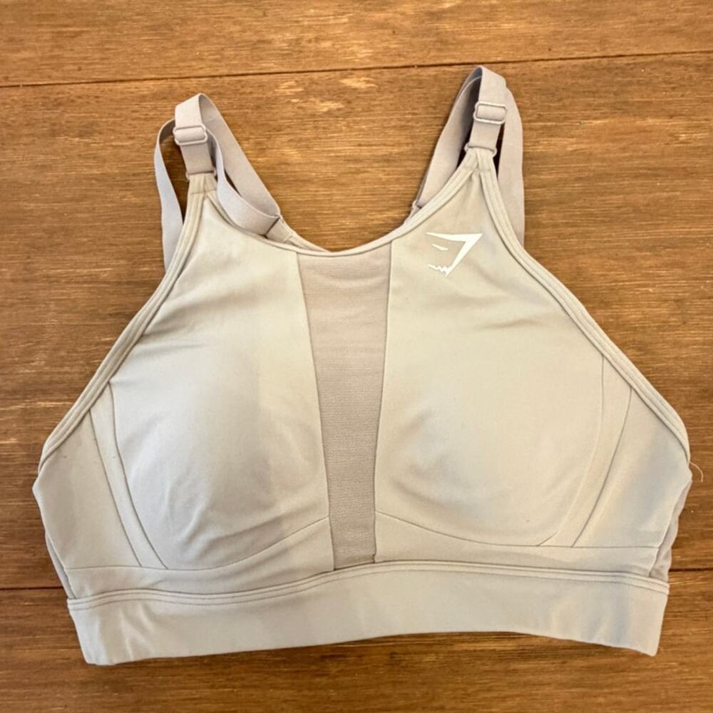 Gymshark Women’s Medium Gray High Support Adjustable Sports Bra Mesh Back